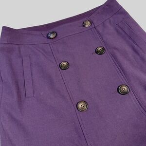PESERICO Purple Plum Double Breasted Midi Skirt Italy Size 42EU 10US Old Money